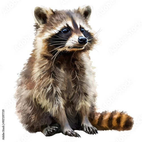 Cute Raccoon Animal Sticker - Adorable Wildlife Illustration for Kids and Nature Lovers photo