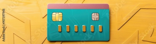 Credit card with increasing limit bar, financial growth and trust, dynamic and colorful photo