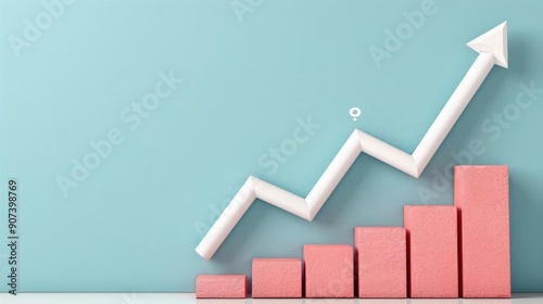 Upward arrow and percentage sign photo