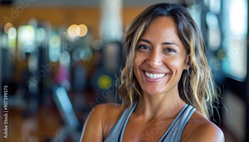 Smiling Woman In A Gym