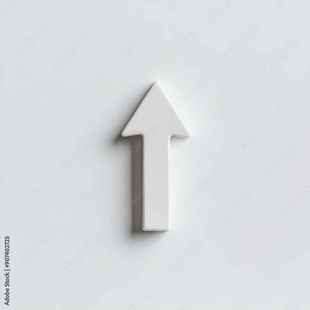 Minimalistic image of a single arrow pointing upwards on a clean white background, representing the growth and vision of effective leadership Minimalistic image of a single arrow pointing upwards on a clean white background, representing the growth and vision of effective leadership