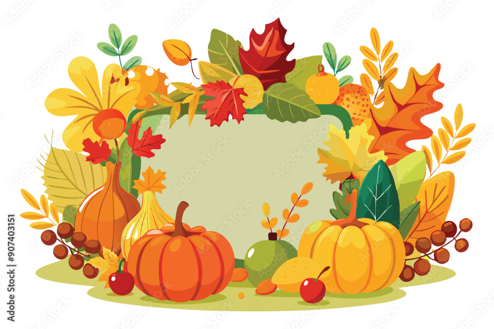 Autumnal Arrangement with Pumpkins, Leaves, and Berries Autumnal Arrangement with Pumpkins, Leaves, and Berries