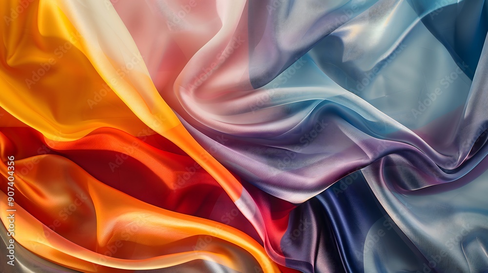 Obraz premium Close up of a colorful fabric with a blurry background.