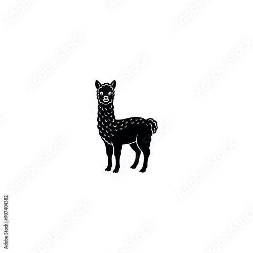  alpaca silhouette vector
