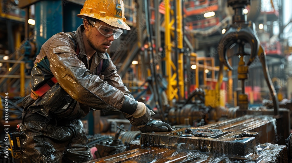 Construction Worker Diligently Engages in Deep Cleaning Tasks at Busy Industrial Site in Late Afternoon. Generative AI Construction Worker Diligently Engages in Deep Cleaning Tasks at Busy Industrial Site in Late Afternoon. Generative AI
