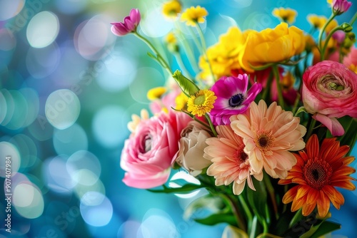 Wallpaper Mural Vibrant bouquet in a vase, A bouquet of flowers blooming, AI generated Torontodigital.ca