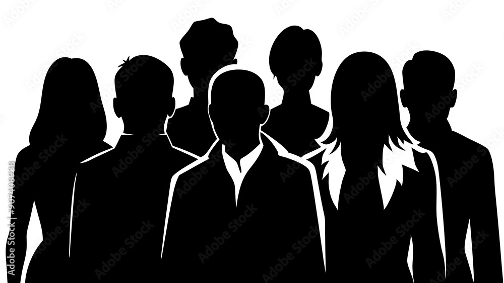 Stylish People Silhouette Graphics for Modern Design, Dynamic People Silhouette.