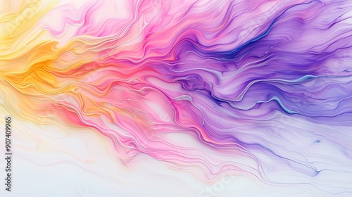 Abstract Painting Featuring Swirling Colors and Lines