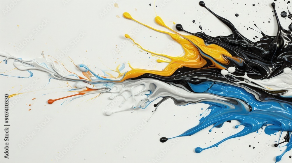 Colorful Palette Splatters Across White Background