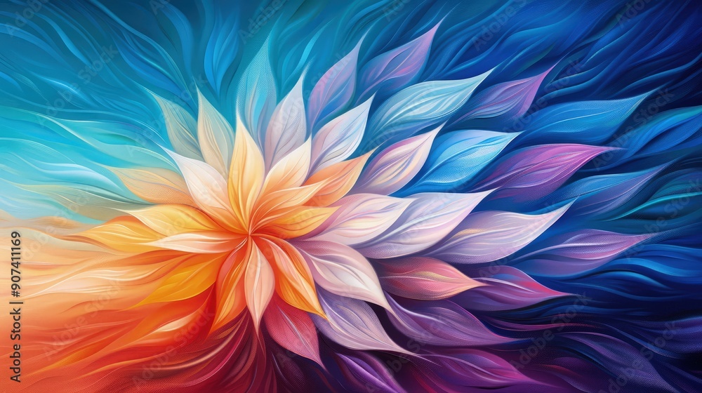Stunning Digital Painting of Iris Flower with Vibrant Background Stunning Digital Painting of Iris Flower with Vibrant Background