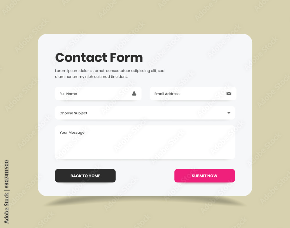 Contact form popup web and mobile interface template design Contact form popup web and mobile interface template design