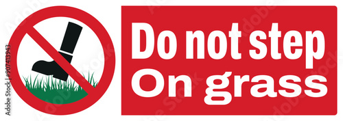 ISO prohibition safety signs_do not step on the grass landscape tex variation_no guns permitted size 1/2 a4/a3/a2/a1	
