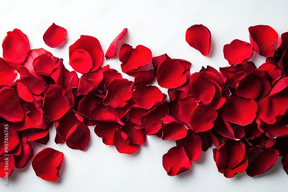 Romantic Red Rose Petals Scattered on White Background. High-Resolution, Hyper-Realistic Image Perfect for Valentine’s Day and Love Concepts. Romantic Red Rose Petals Scattered on White Background. High-Resolution, Hyper-Realistic Image Perfect for Valentine’s Day and Love Concepts.