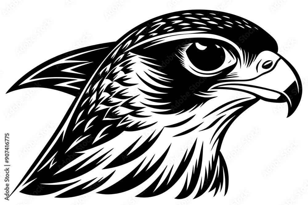 Obraz premium falcon head vector silhouette, eagle head icon