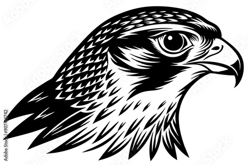 falcon head vector silhouette, eagle head icon