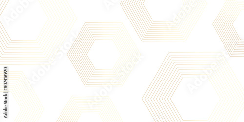 Abstract industrial Design random lines golden on white background.Geometric seamless minimalist pattern with straight lines design.luxury gold geometric random chaotic lines.squares and triangle line