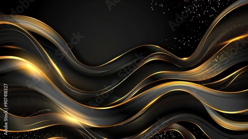 abstract black gold background vector