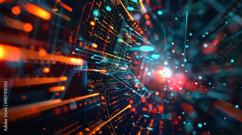 abstract digital art background futuristic