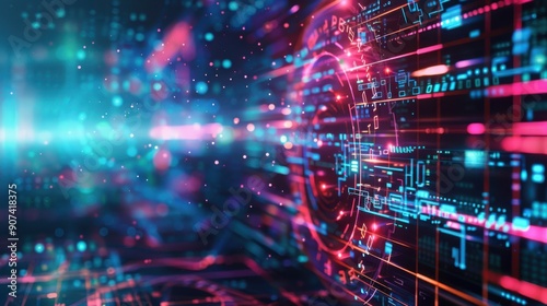 abstract digital art background futuristic