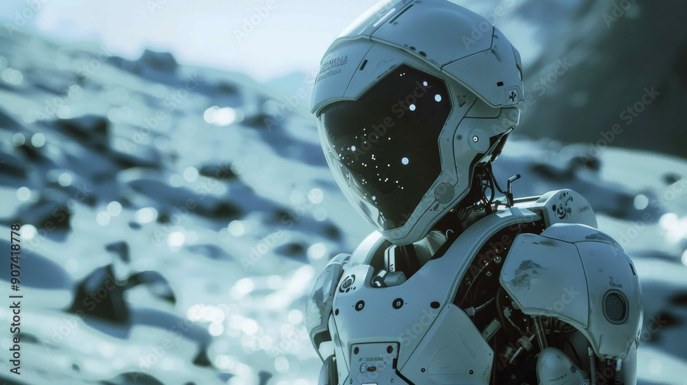 AI-powered robotics conducting space exploration missions Stock ...