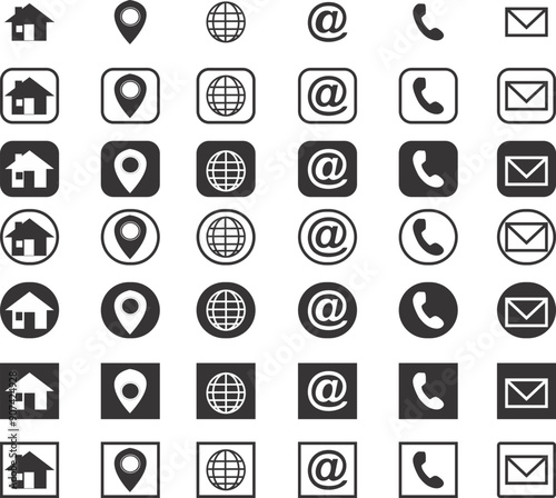 Business Icon set. Contact us Icons. Address Icons for business card and websites