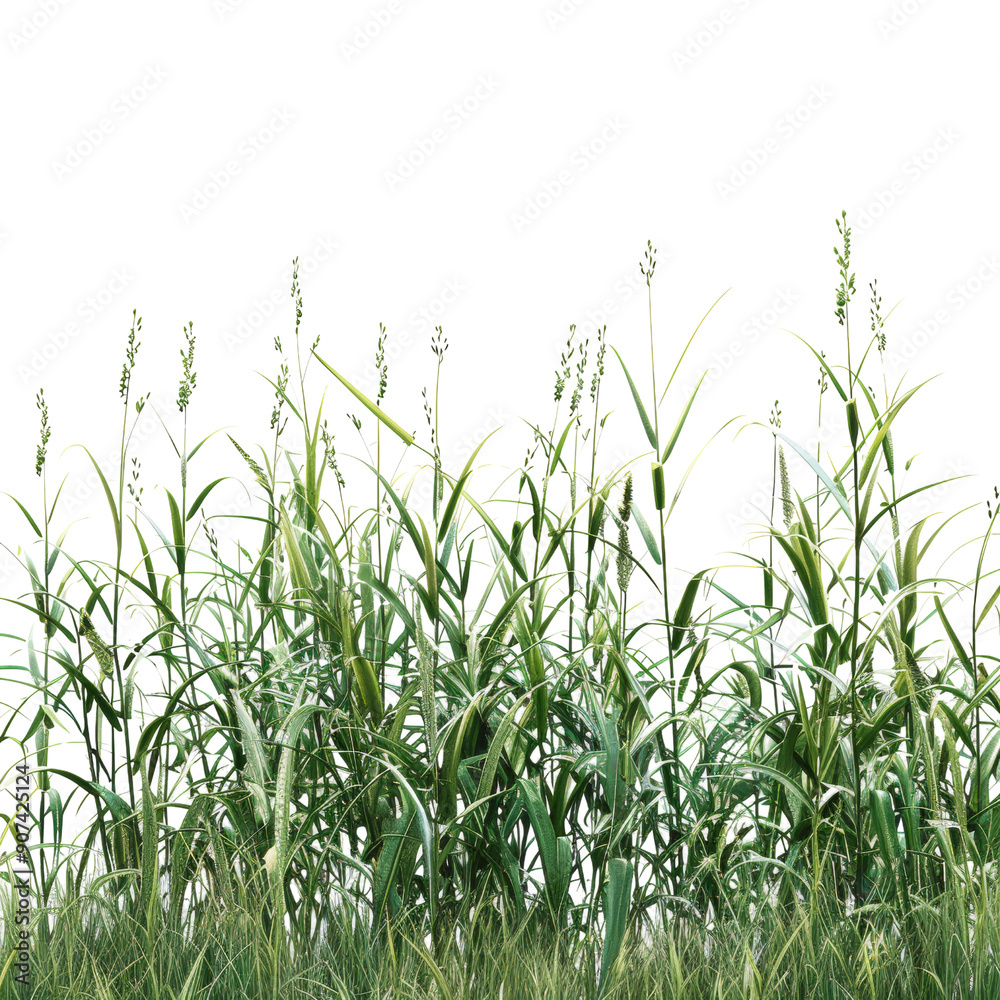 Lush Green Grass and Tall Weeds Against a Black Background for Nature and Botanical Themes Lush Green Grass and Tall Weeds Against a Black Background for Nature and Botanical Themes