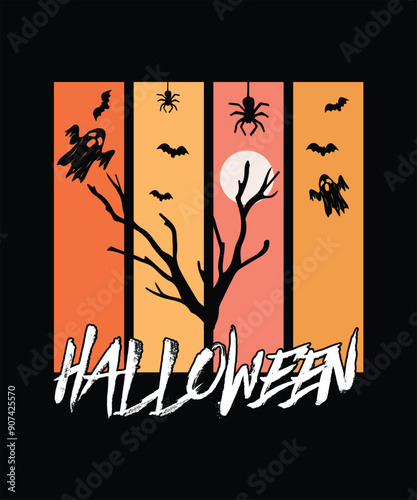 Happy Halloween Vector T-Shirt Design, Template