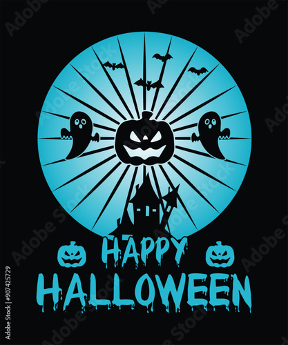 Happy Halloween Vector T-Shirt Design, Template