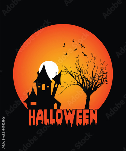 Happy Halloween Vector T-Shirt Design, Template