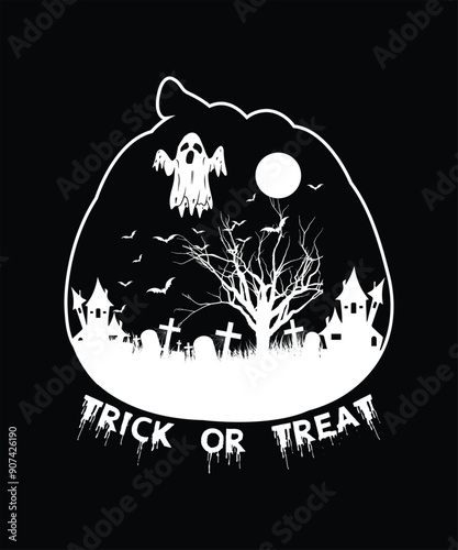 Happy Halloween Vector T-Shirt Design, Template
