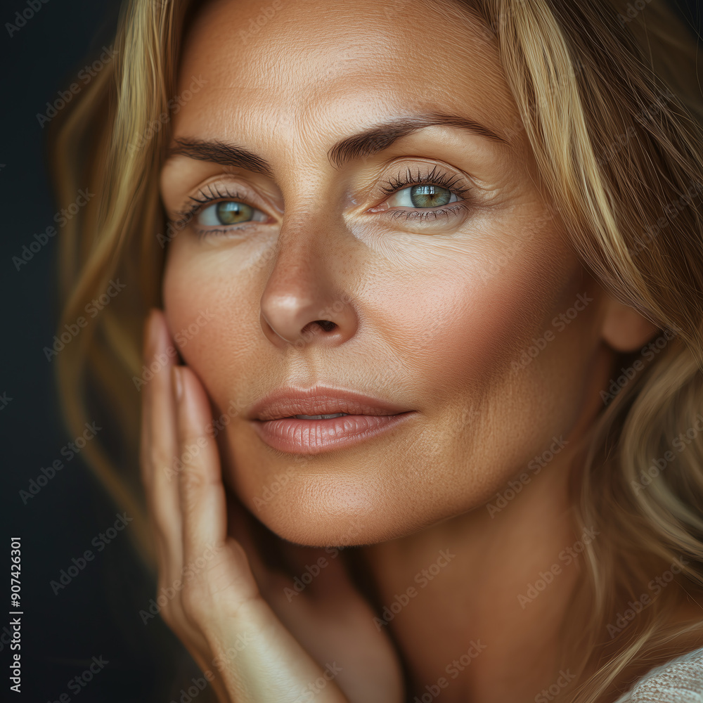 Timeless Beauty: A close-up portrait of a confident and elegant woman with radiant, natural beauty. Her warm, inviting eyes and soft, glowing skin exude grace and timeless allure. A perfect choice for Timeless Beauty: A close-up portrait of a confident and elegant woman with radiant, natural beauty. Her warm, inviting eyes and soft, glowing skin exude grace and timeless allure. A perfect choice for