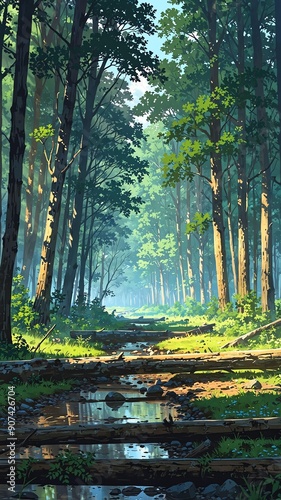 bialowieza forest polandbelarus natural wonders around the world morning view anime photo