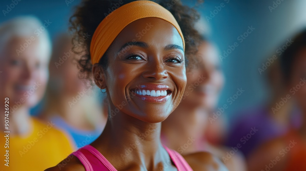 A joyful group of seniors participating in a fitness class, smiling and staying active, highlighting the benefits of exercise at any age A joyful group of seniors participating in a fitness class, smiling and staying active, highlighting the benefits of exercise at any age
