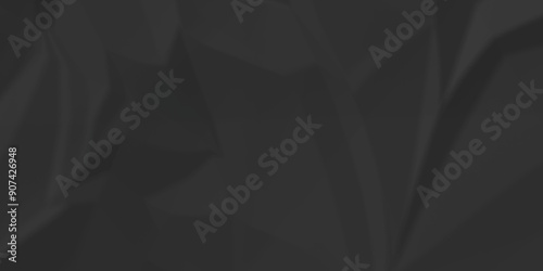 Dark black crumpled paper texture background. black crumpled and top view textures can be used for background of text or any contents.	
