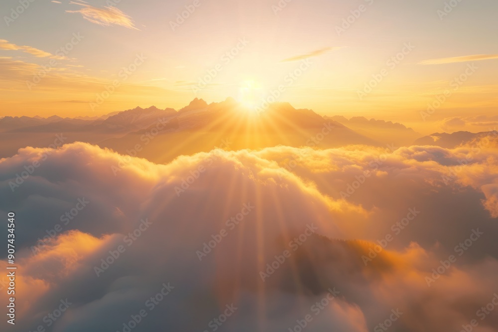 Golden Sunset Above the Clouds Golden Sunset Above the Clouds