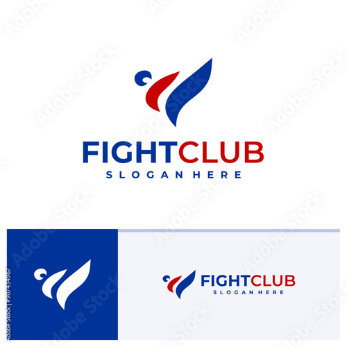 Taekwondo Karate logo design vector illustration, Creative fight club logo concepts