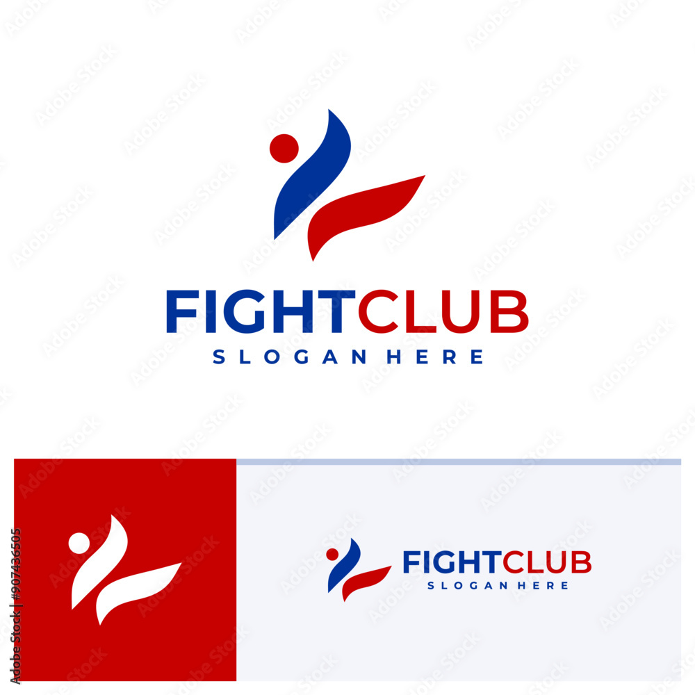 Fototapeta premium Taekwondo Karate logo design vector illustration, Creative fight club logo concepts