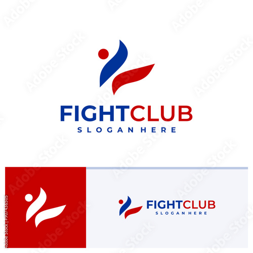 Taekwondo Karate logo design vector illustration, Creative fight club logo concepts