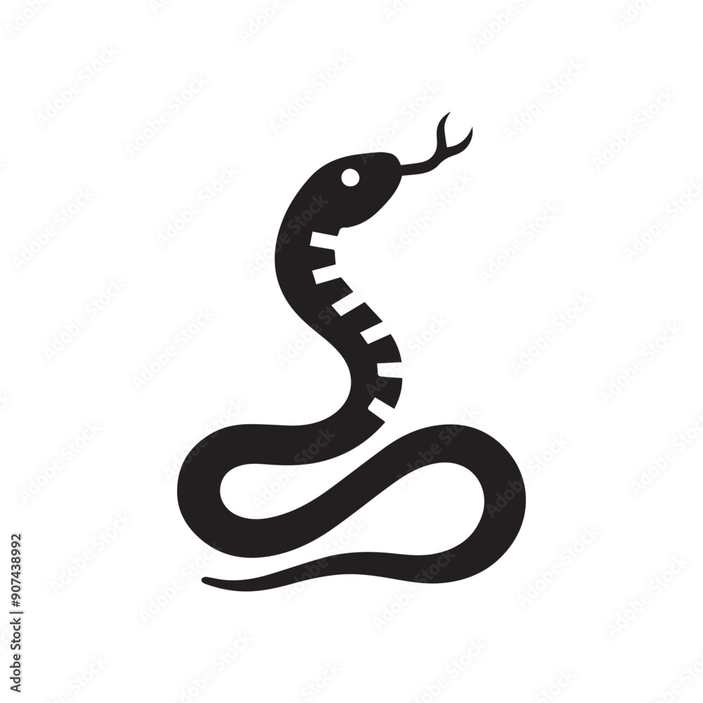 Obraz premium Snake Logo Icon Silhouette Vector illustration design