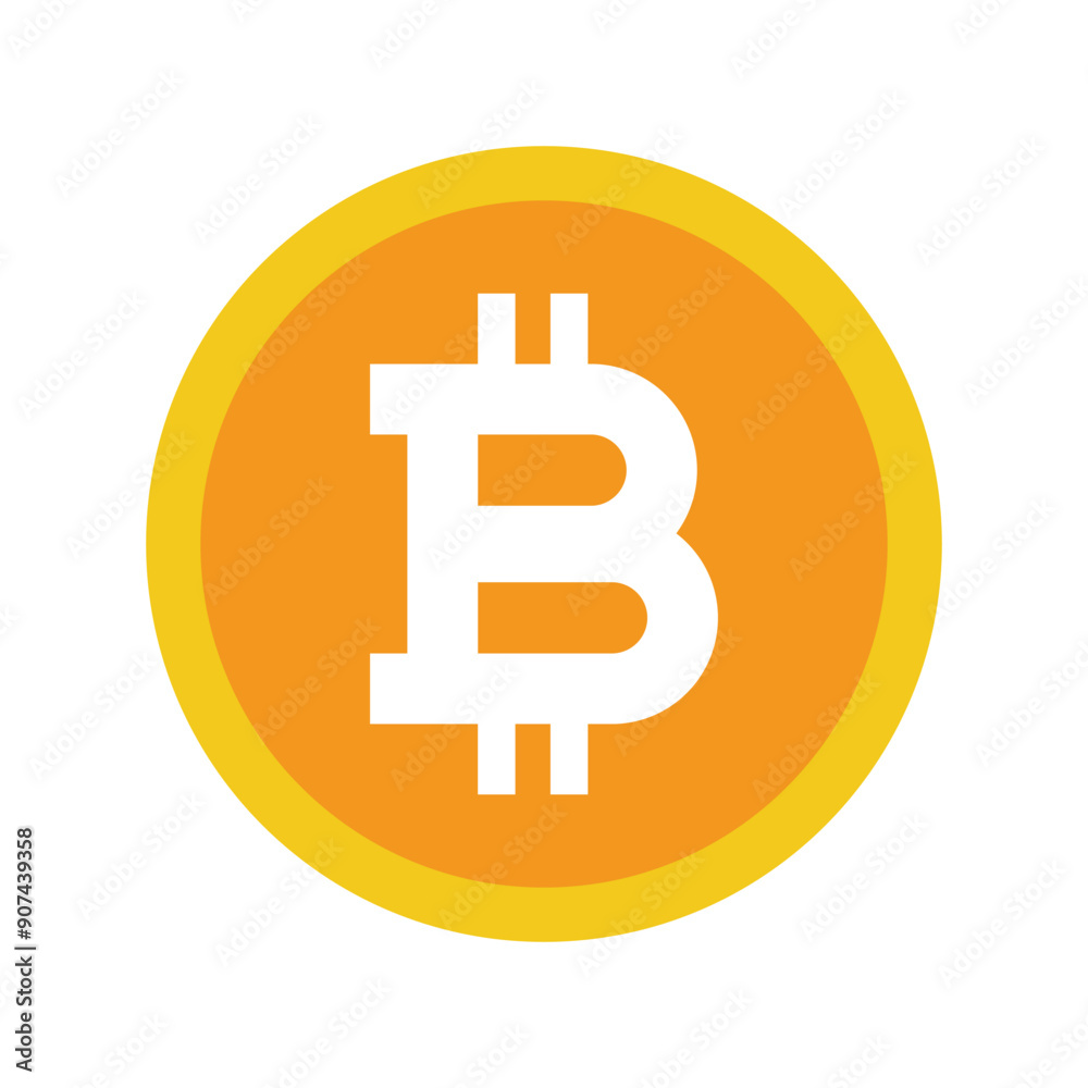 Vector Bitcoin Icon Flat Design Vector Bitcoin Icon Flat Design