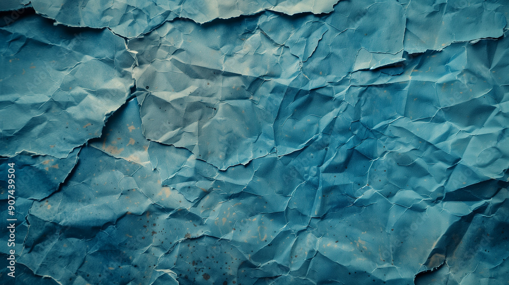 Aged Blue Paper with Crumpled Texture, Torn Edges, and Grunge Effect, Ideal for Vintage Scrapbook Backgrounds and Abstract Designs Aged Blue Paper with Crumpled Texture, Torn Edges, and Grunge Effect, Ideal for Vintage Scrapbook Backgrounds and Abstract Designs