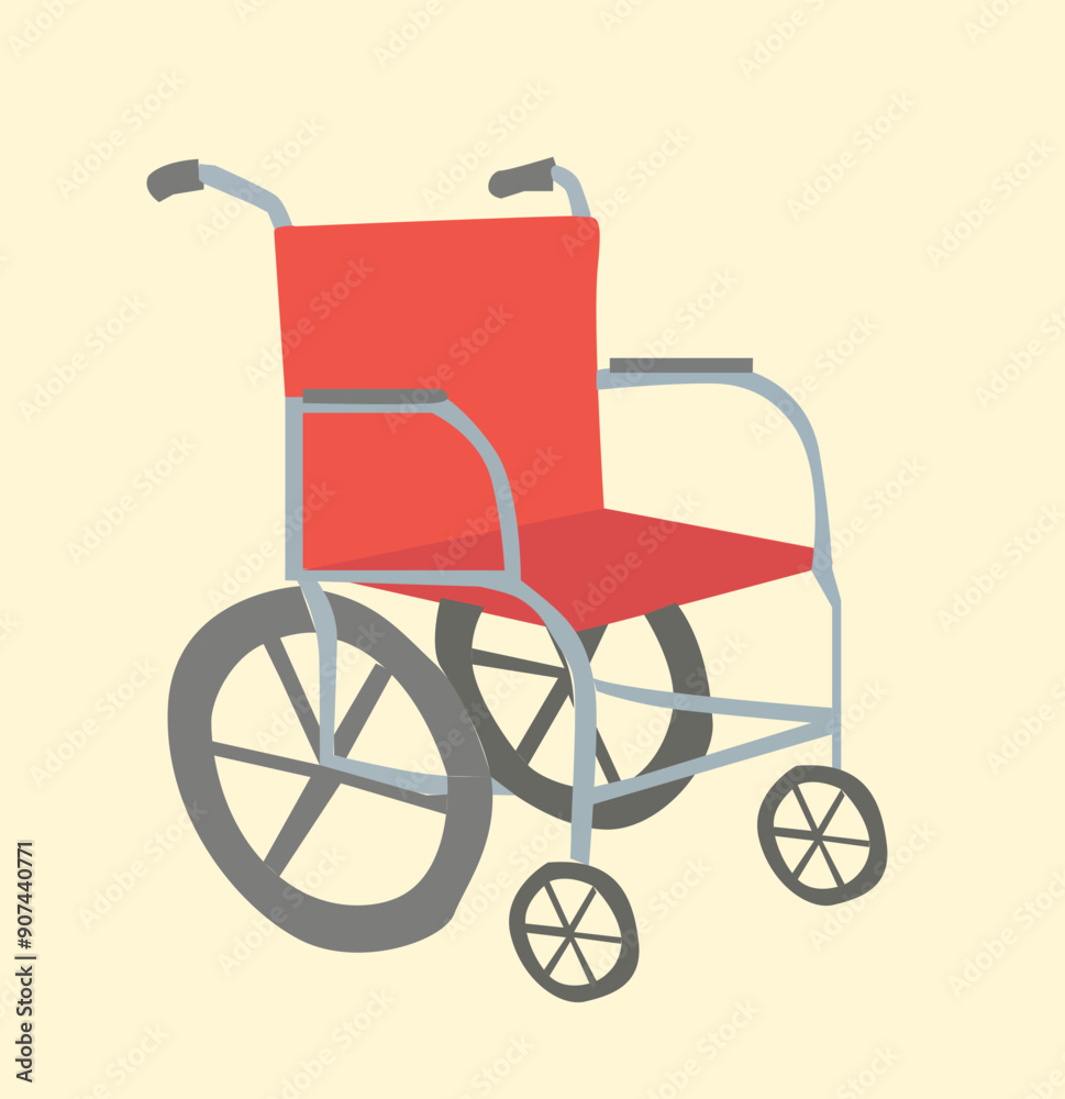 Vector Illustration Of Wheel Chair.Wheel chair medical pensioners care Vector Illustration Of Wheel Chair.Wheel chair medical pensioners care