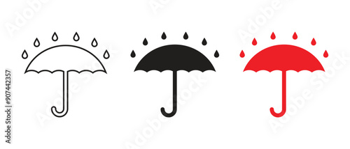 Vector Keep Dry Icon Symbols In Outline Glyph Flat