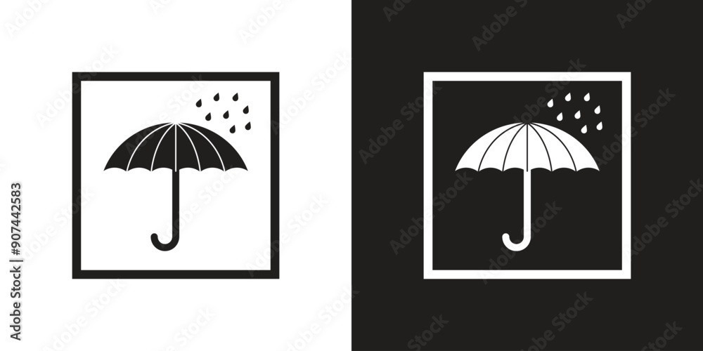 Vector Black And White Keep Dry Icon Symbols For Packaging Vector Black And White Keep Dry Icon Symbols For Packaging
