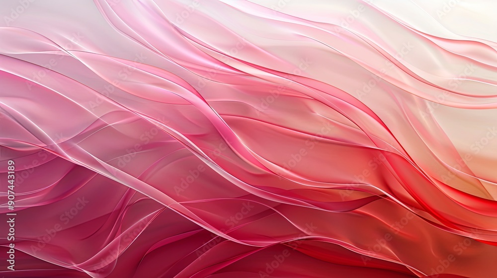 Fototapeta premium Elegant Maroon and Salmon Gradient Frosted Glass Design, Flowing with Graceful Curves, Reflecting Modern Aesthetics and Artistic Elegance