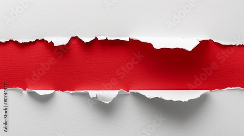 Wallpaper Mural A hole is torn in a sheet of red paper. Copy space Torontodigital.ca