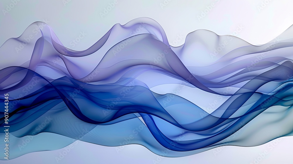 Fototapeta premium Elegant Gradient Frosted Glass Vase with Flowing Indigo and Periwinkle Tones, Exuding Artistic Elegance and Modern Aesthetics