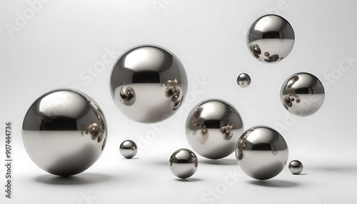 Floating. Metallic. Spheres,