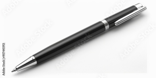 Modern ballpoint pen on white background