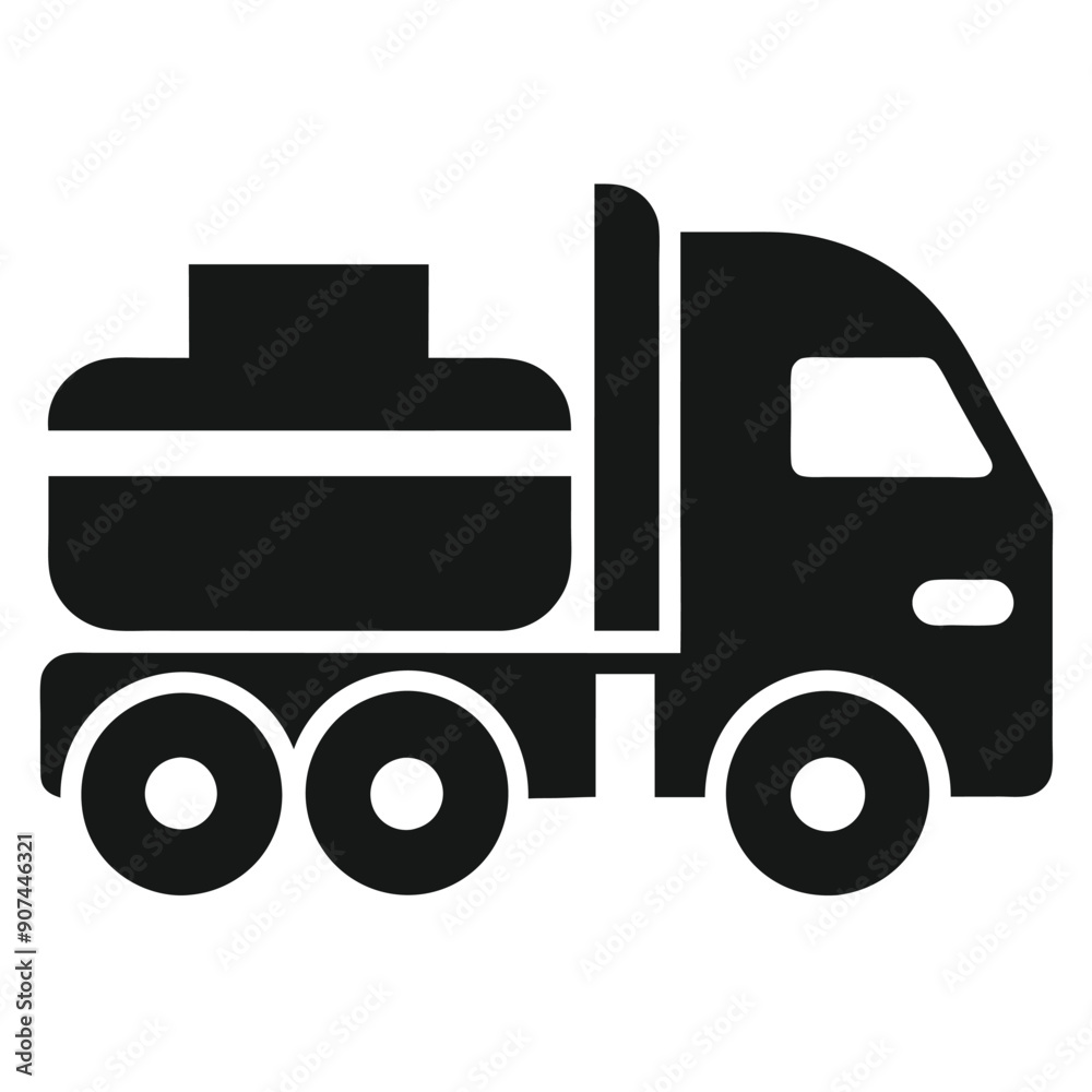 Black silhouette icon of a truck, simple and minimalist vector design. Black silhouette icon of a truck, simple and minimalist vector design.